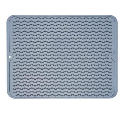 China 2021 Amazon Silicone Kitchen Dish Drying Dish Long Lasting Waterproof Heat Resistant Large Mat for sale