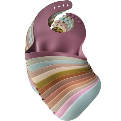 China High Quality BPA Free Water Proof Super Soft Silicone Baby Bib With Patterns for sale