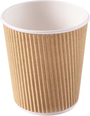 China Recycled Materials Paper Coffee Mugs 8oz, 100 Pieces Paper Cups + Free 100 Plastic Lids, Brown Eco Mugs For Drinks, Party, Wedding, Birthday for sale