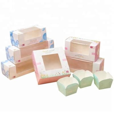 China Disposable Biodegradable Paper Cupcake Muffin Box With Logo for sale