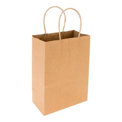 China Nature Small Disposable Kraft Paper Saving Retail Bag With Your Own Logo With Handles - 6