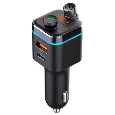 China Stereo High Quality C72 Car BT Player U Disk Music Atmosphere Light PD Charger 20w Car Fm Transmitter MP3 Player for sale