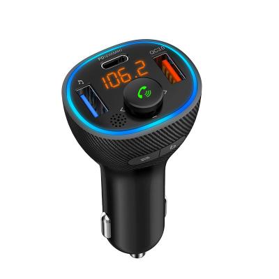 China Stereo C73 Hands-free U Disk 20w Bt Car Pd Charger Car Fm Transmitter Mp3 Player Bt With Music Rhythm Atmosphere Light for sale