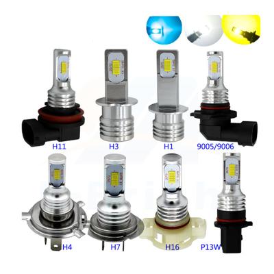 China Aluminum alloy 80w 3570 9005 9006 H11 H7 H4 H3 H1 highlight 2led running lights led fog light bulb for car for sale