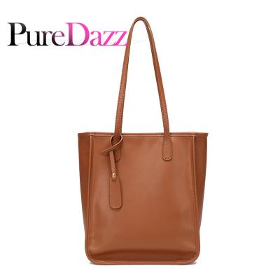 China New Fashion Simple Design Ladies Genuine Leather Shoulder Handbags Large Capacity For Female Women for sale