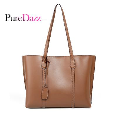 China Hot Sale Fashion Casual Trend Large Genuine Leather Women's Tote Handbags Ladies Shoulder Bags For Female for sale