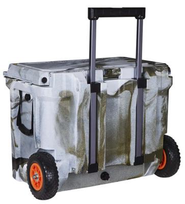 China Cox 56.8L Rotomolded Waterproof Hard Cooler With Wheels Cooler Box Fridge Camping Cooler Box With Wheels for sale