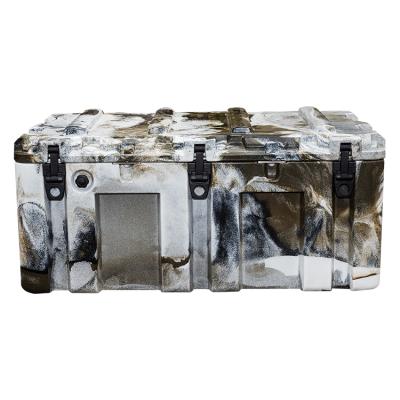 China Kuer 130L Cooler Box Waterproof Camping Cooler Box Large Pepsi Camouflage Cooler Box for sale