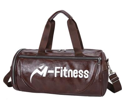 China Leather Duffel Bag Round Sports Bag With Separate Shoes Unisex Gym Bags For Girls for sale