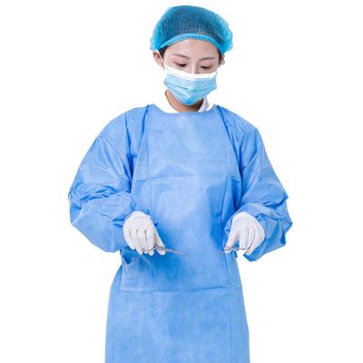 Chine Robes protectrices jetables non tissées de SMS, hôpital jetable de robe de chirurgien à vendre