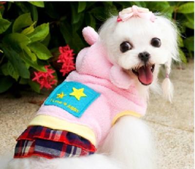 China Gewohnheit personifizierte Hundekleidung Hoodie/umweltfreundliche Baumwolle-HAUSTIER Kleiderrosa-Farbe zu verkaufen