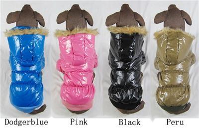 China Pet Large Breed Dog Clothes collie Winter Coat Hoodie Ski jacket black color for sale