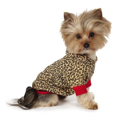 China Leopard-Hund- Pullover-/Hoodiebaumwolle M. Isaac Mizrahi für kleine Zucht-Hunde-Yorkshire-Terrier zu verkaufen