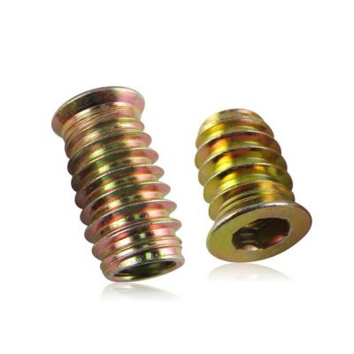 China Factory Connecting OEM Customized Copper Hardware Accessories Furniture Nut Threaded Inserts Brass Nuts for sale