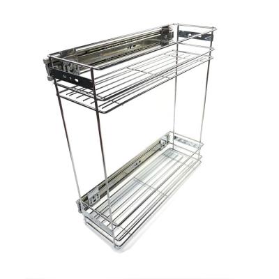 China Can be Mounted on Left or Right Side Hot Sale Iron Drawer Basket Cesta De Alambre Storage Steel Rack For Kitchen Furniture Hardware High Quality for sale