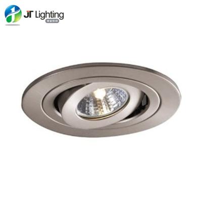 China Downlights 4 Inch Round Brushed Nickel Die Cast Adjustable Spot Balance Gimbal Trim GU10 MR16 for sale