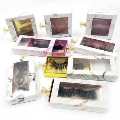 China Recycled Materials Eyelash Box Vendor Custom Marbling Empty Eyelash Trays and Box Eyelash Packaging Bulk Vendor Set Customized Boxes for sale