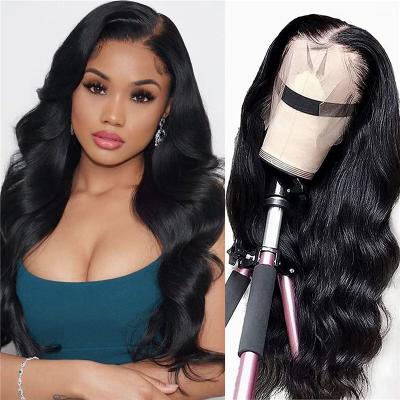 China Transparent Lace Front Wigs Full Body Wave Virgin Human Hair 13x4 Wigs For Black Women for sale