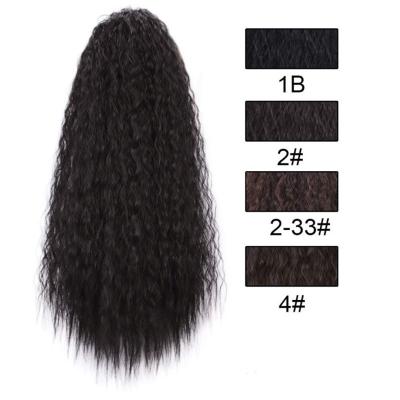 China CURVY STRAIGHT corn wavy curly wrap around clip in synthetic curly wigs ponytail hair extension 22inch straight for sale