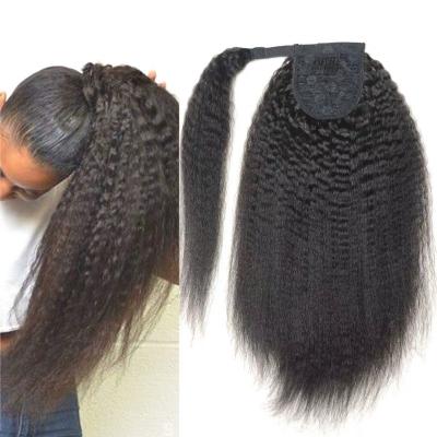 China I-Tip Hair Afro Curly Staight Wrap Around Full Ponytail Extension 132g Ponytail for sale