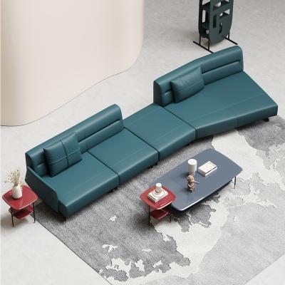 China Luxury Modular Modern Design Leather Lounge Corner Sofa Curved Sofa Set Furniture Couch Living Room Sofas For for sale