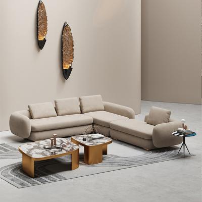 China Luxury Modern Design Upholstered Fabric Lounge Modular Corner Sofa L Shape Recline Sofa Bed 7 Seats Couch Living Room Sofas for sale