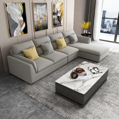 China Luxury Modern Waterproof Fabric Velvet Grey Couch Sectional Sofa Office l Shape Corner Sofa Set Furniture Living Room Sofas for sale