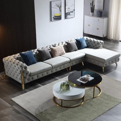 China Luxury Design Modern L Shape Leather Lounge Corner Sofa Couch Lounge Sofa Set 7 Seats Bedroom Living Room Fur for sale