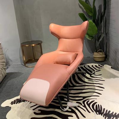 China Light Luxury Nordic Design Single Leisure Sofa Chair Backrest Leather Lobster Lounge Leisure Chair Living Room for sale