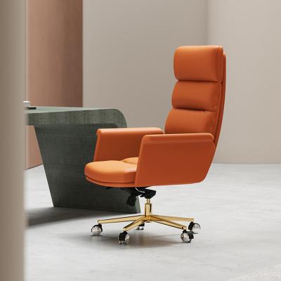 Chine Luxury Modern Orange High Back Office Swivel Chair Gamer Chair Leather Armchair Accent Computer Office Chairs Bedroom F à vendre