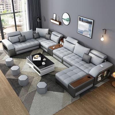 China Wholesale Foshan Lazy Modern Design Waterproof Fabric Couches Sectional Sofa Seating Set Furniture 7 Seater Sofa Bed Living Room for sale