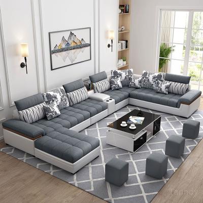 China Modern Leather Sleeping Sofa Bed Functional Furniture Fabric Velvet 7 Seater Sofa Set Furniture Living Room Sofas for sale