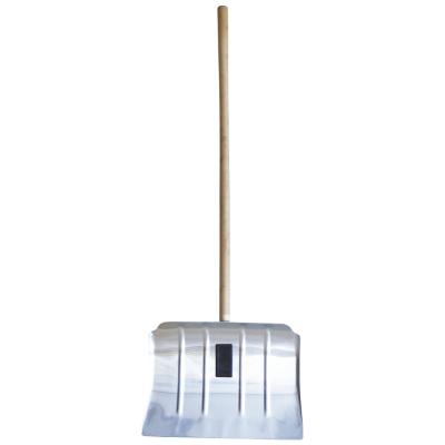 China Snow shovel shovel 602 for removing snow removal tool snow pusher with wooden handle, aluminum blade snow shovel for sale