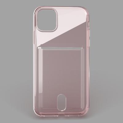 China Airbag shockproof transparent soft case for iphone 12, 1.5mm clear card holder phone case for apple iphone for sale