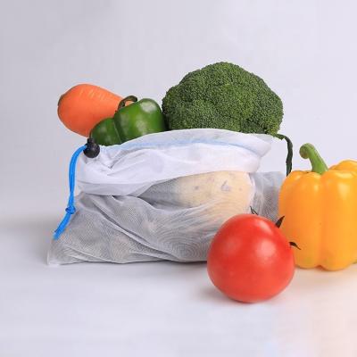 China Recycle Factory Eco-friendly Organic Recycled Colorful Tare Weight Tags Drawstring Vegetables Onion Mesh Bag for sale