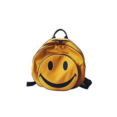 China Wholesale Awesome Waterproof Nylon Material Cartoon Zipper Smiley Face Backpack For Kids for sale