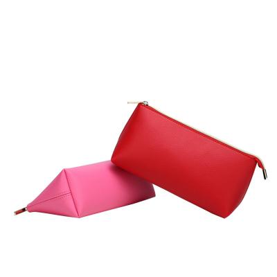 China Wholesale Cheap Fashion Lychee Makeup Bags Women PU Leather Bulk Cosmetic Bags Korean Cosmetic Bags for sale