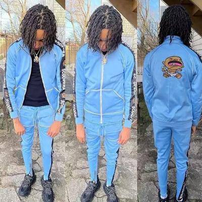 China Custom Private Label Nylon Reflective Stripe Breathable 2 Piece Sets Zipper Jogging Sweatsuit for sale