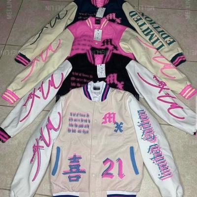 China New Fashion Logo Customized Casual Streetwear Men's Fashionable Reversible Embroidery College Jacket for sale