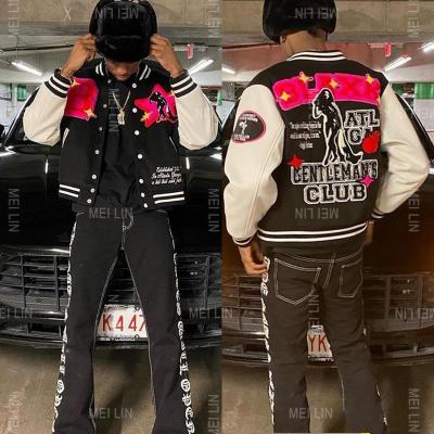 China Reversible Sleeve Wool Baseball Outdoor Leather Jacket For Men Chenille Custom Letterman Embroidery Plus Size Mens Varsity Jacket for sale