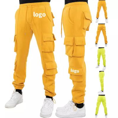 China Custom Streetwear Men's Stacked Joggers With Anti-wrinkle Pocket Logo Men's Sweatpants Shrinks Cargo Stacked Culotte Pants for sale