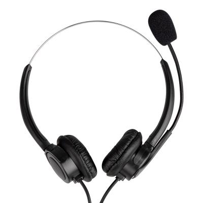 China Binaural Neckband USB Computer Telephone Headset Telephone Call Center USB Noise Canceling Headset for sale