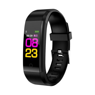 China Heart Rate Blood Pressure Pedometer Sport Fitness Tracker Color Screen APP Control New Smart Watch 115Plus Smart Band for sale