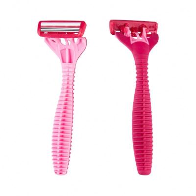 China Shaving Cup Plastic Timeless Twin Blade Razor Women Shave Club Four Blades Women Razor With Lubrication Strip for sale