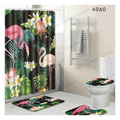 China Sustainable Anti Slip Spa Bath Mat Set Bathroom Covers Set Bathroom Curtains Set for sale