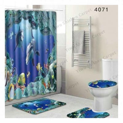 China Sustainable Super Soft Custom Bath Mat Blue Bathroom Set Printing Mat for sale