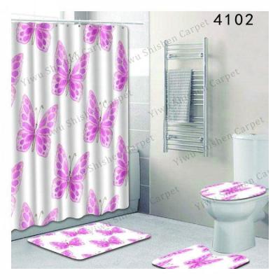 China Sustainable Cute Pink Blackout Double Shower Curtain For Kids for sale