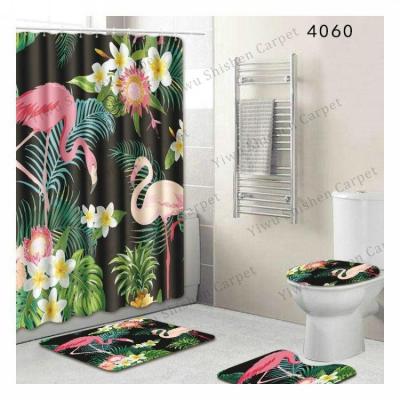 China Viable Custom Unique Print Flower Abstract Shower Curtain for sale