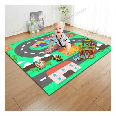 China Educational Toy Amazon Best Selling Large Size Baby Game Play Drawing Anti-slip Floor 3d Polyester Floor Rugs Kids Washable Carpet Children's Room Mats for sale