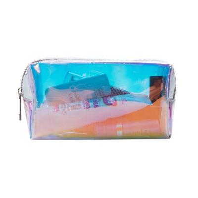 China Hot Sale Holographic Lady Laser PVC Cosmetic Bag Lady Woman Custom Logo Clear PVC Make Up Bag for sale